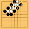 White is chased to the edge of the board and captured.